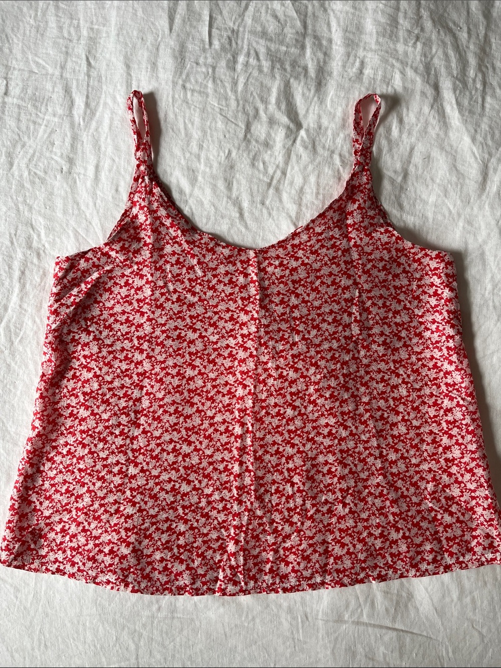 Red Floral silk cami